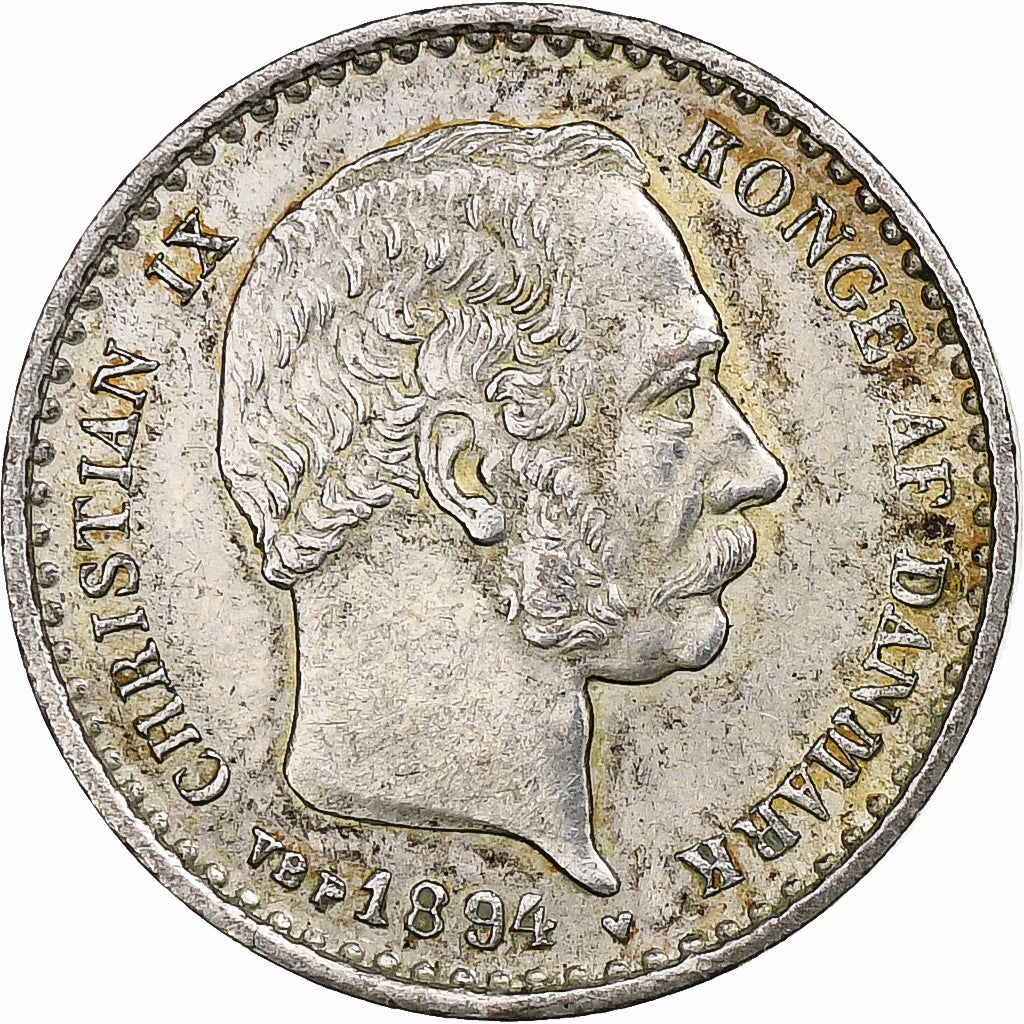 Danemark, Christian IX, 10 Öre, 1894, Copenhagen, Argent, TTB+, KM:795.2