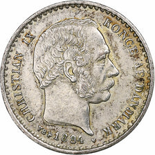 Danemark, Christian IX, 10 Öre, 1894, Copenhagen, Argent, TTB+, KM:795.2