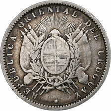 Uruguay, 20 Centesimos, 1877, Uruguay Mint, Silver, VF(30-35), KM:15