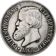 Brazil, Pedro II, 500 Reis, 1868, Silver, EF(40-45), KM:472