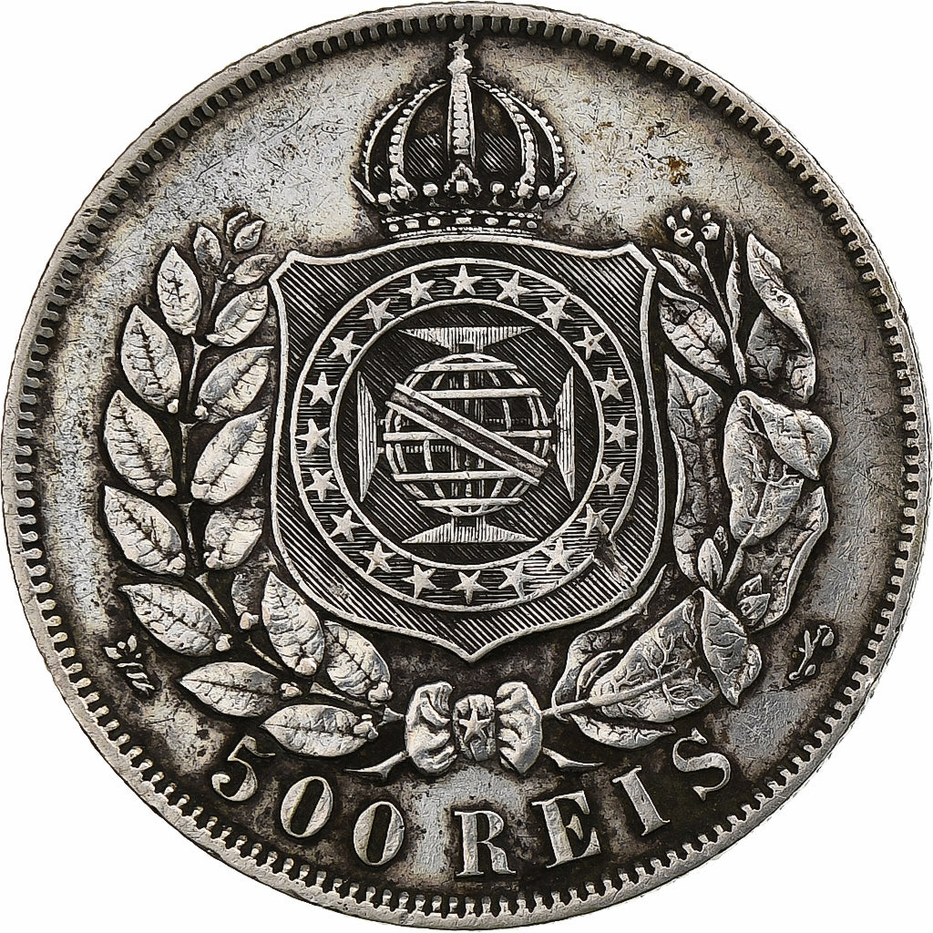 Brazil, Pedro II, 500 Reis, 1868, Silver, EF(40-45), KM:472