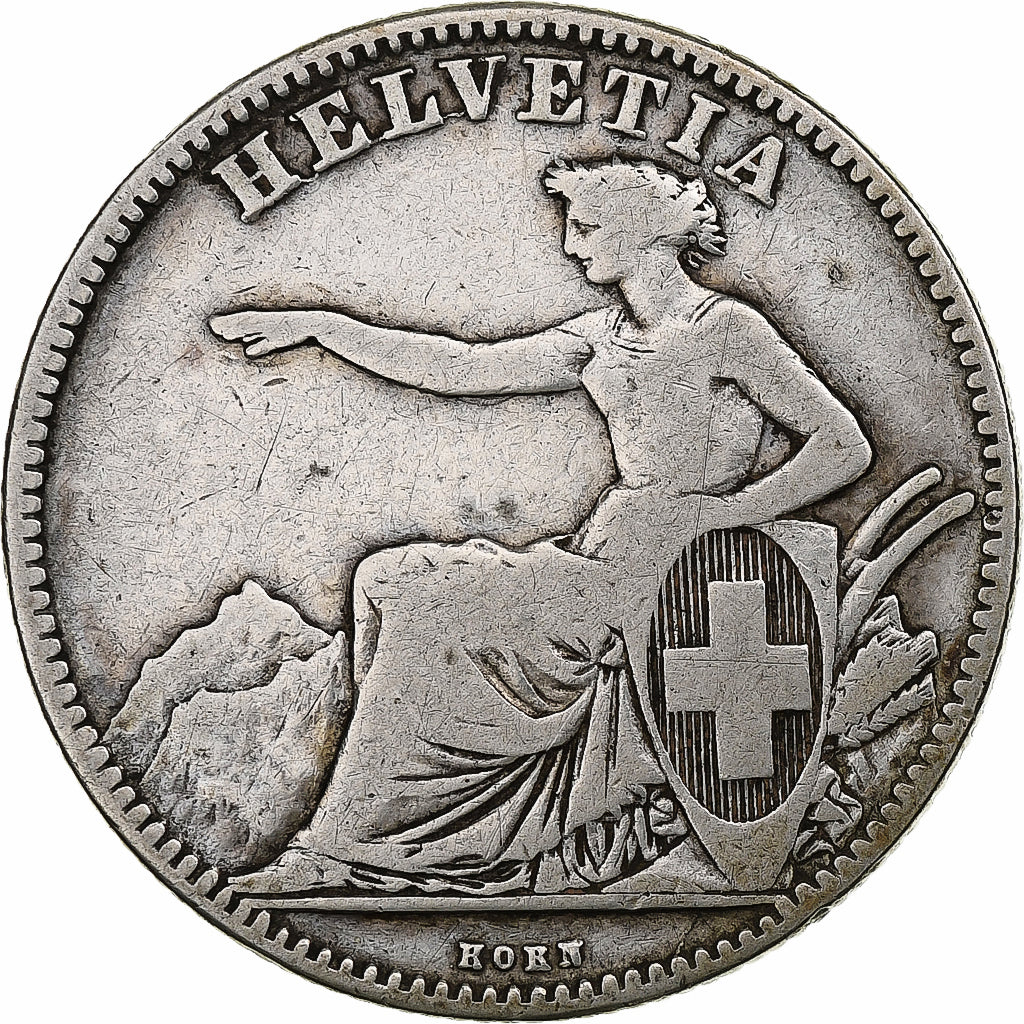 Switzerland, 2 Francs, 1860, Bern, Silver, VF(20-25), KM:10a