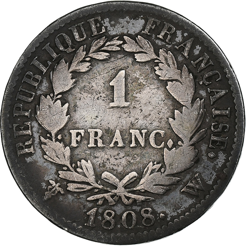 France, Franc, Napoléon I, 1808, Lille, Silver, VF(20-25), KM:682.14