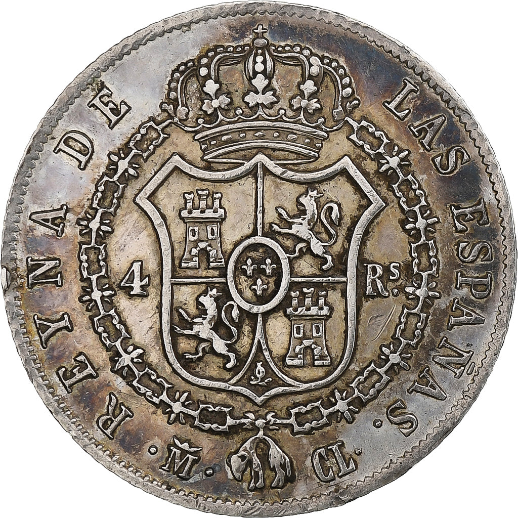 Spain, Isabel II, 4 Réales, 1849, Madrid, Silver, EF(40-45), KM:519.2