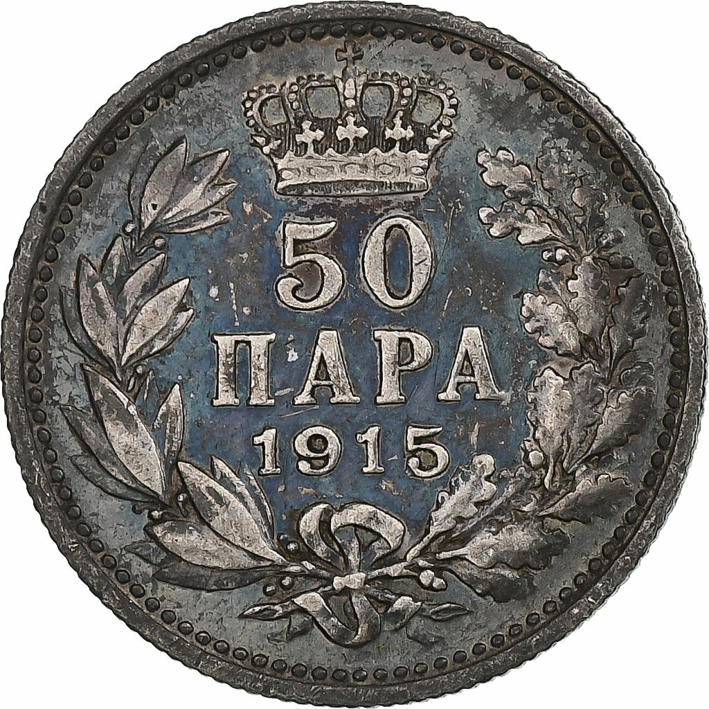 Serbie, Peter I, 50 Para, 1915, Paris, Argent, TTB, KM:24.1
