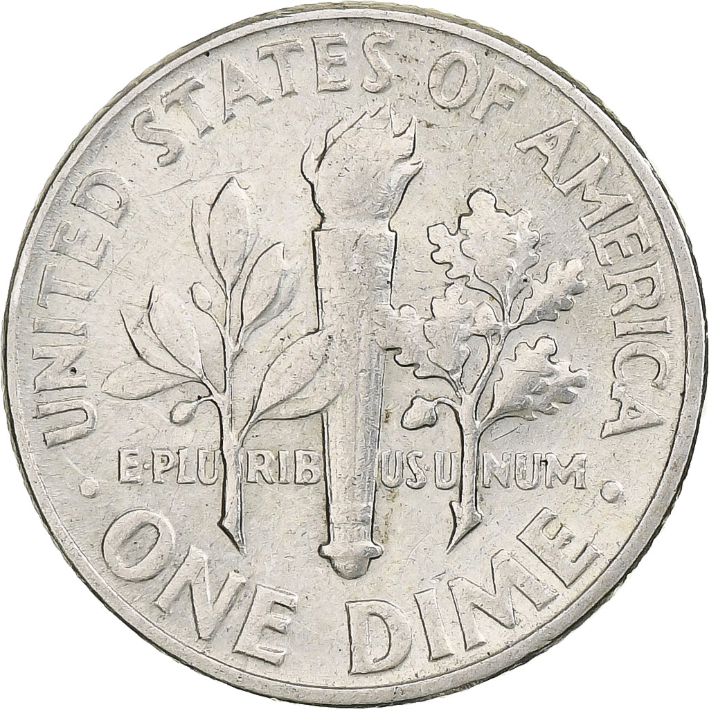 Estados Unidos da América, Dime, Roosevelt, 1947, Philadelphia, Prata