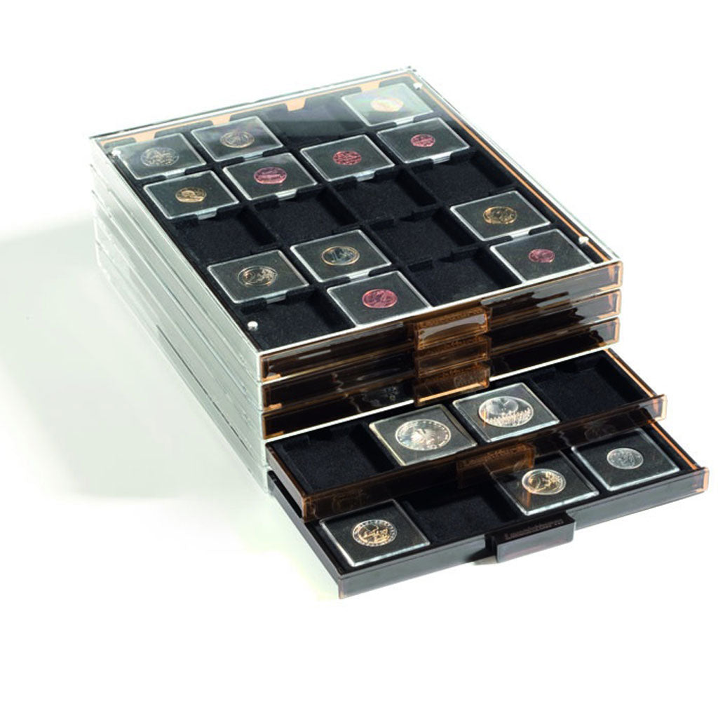 Box, black, 20 spaces, 50x50 mm, Leuchtturm:327468