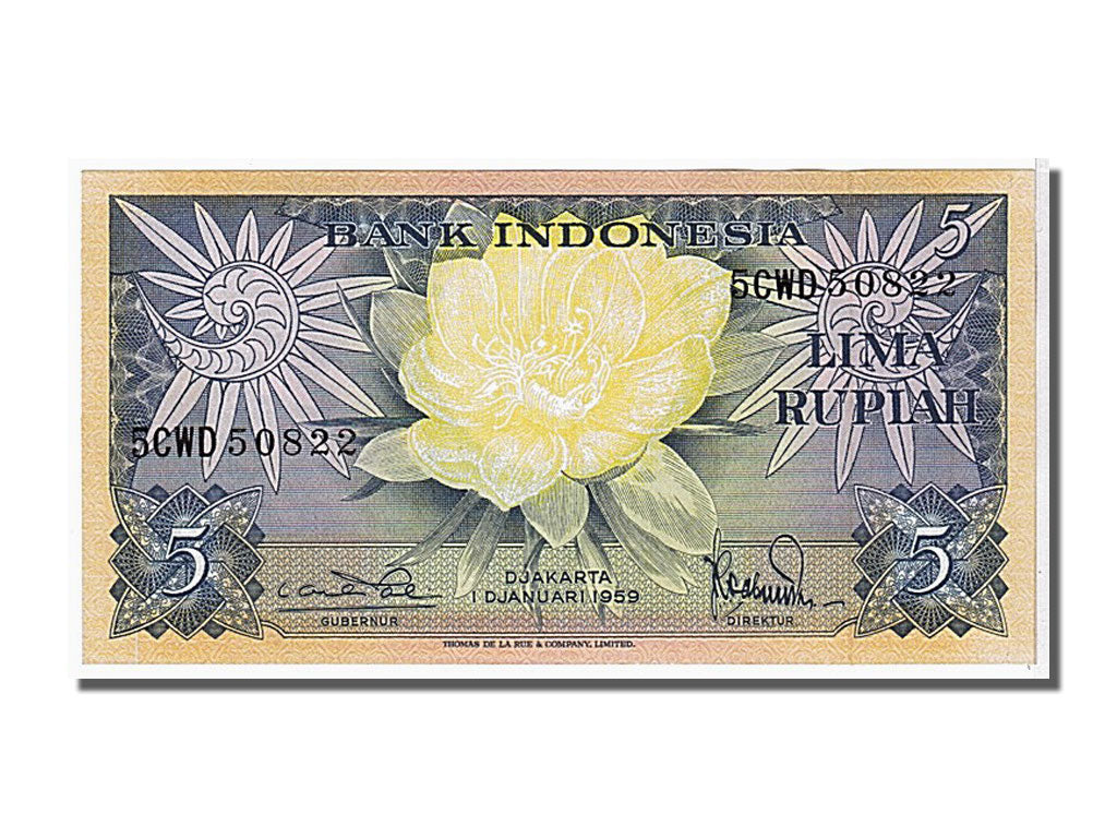 Biljet, Indonesië, 5 Rupiah, 1959, NIEUW