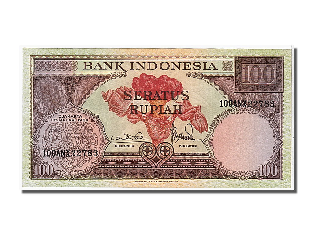 Indonesie, 100 Rupiah type 1959