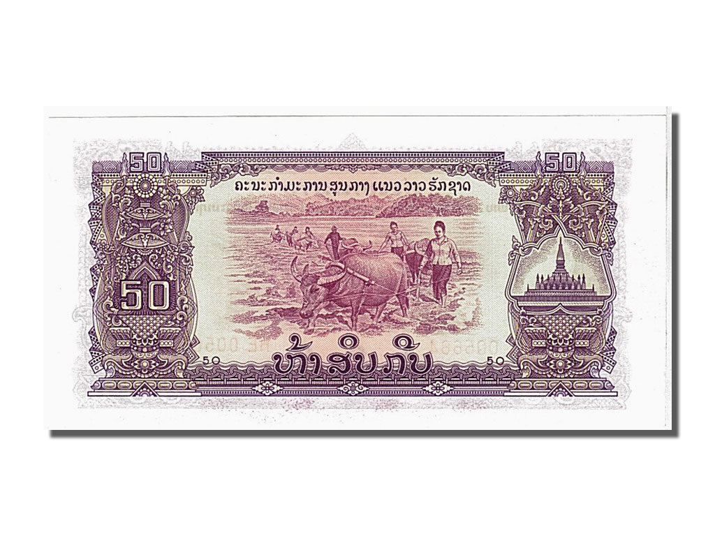 Biljet, Laos, 50 Kip, 1975, NIEUW