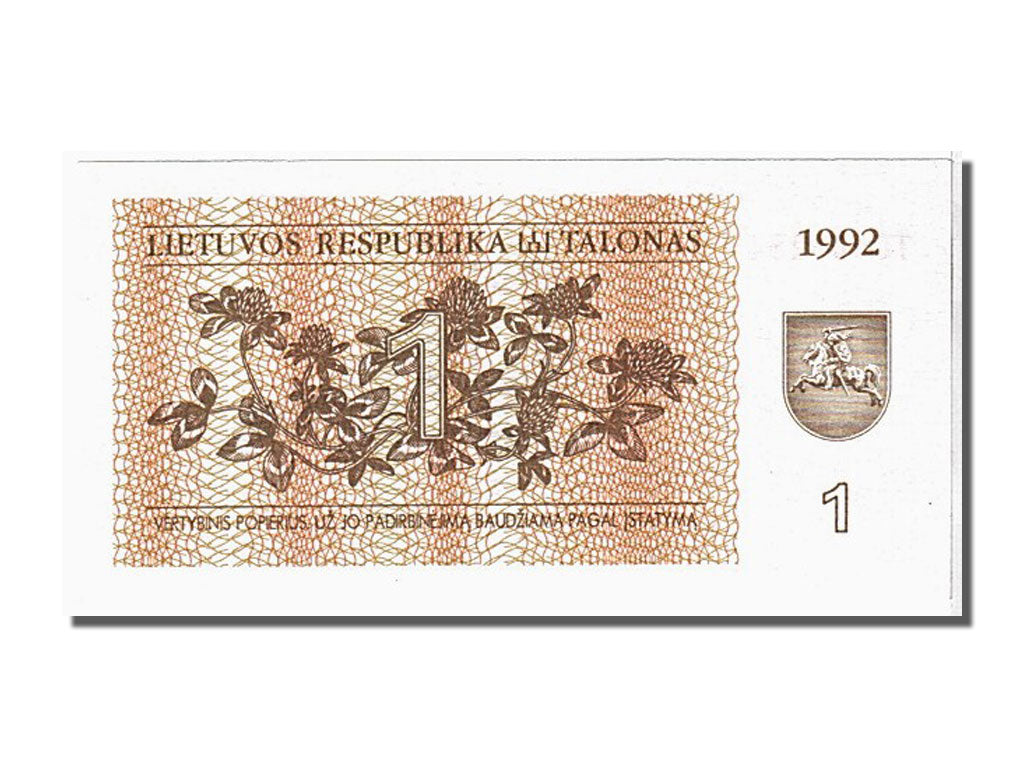 Banknote, Lithuania, 1 (Talonas), 1992, UNC(65-70)