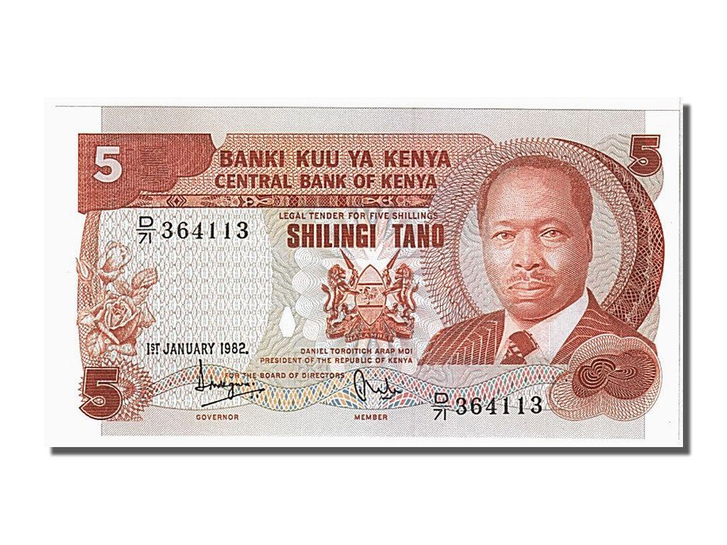 Kenya, 5 Shillings, 1982, KM #19b, 1982-01-01, UNC(65-70), 364113