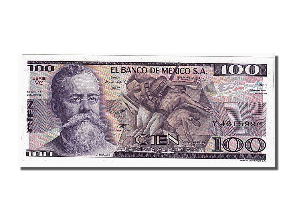 Banknote, Mexico, 100 Pesos, 1982, 1982-03-25, UNC(65-70)