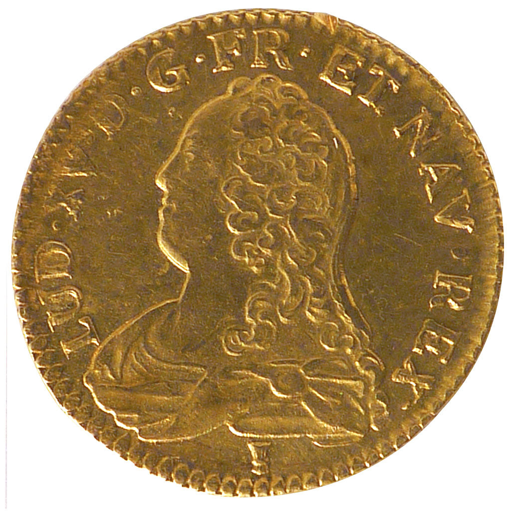 FRANCE, Louis d'or aux lunettes, Louis d'Or, 1734, Rennes, KM #489.26,...