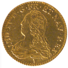 FRANCE, Louis d'or aux lunettes, Louis d'Or, 1734, Rennes, KM #489.26,...