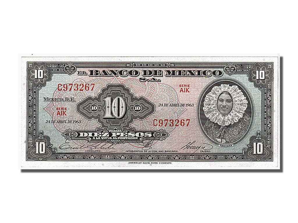 Mexico, 10 Pesos, 1963, KM #58j, 1963-04-24, UNC(65-70), C973267