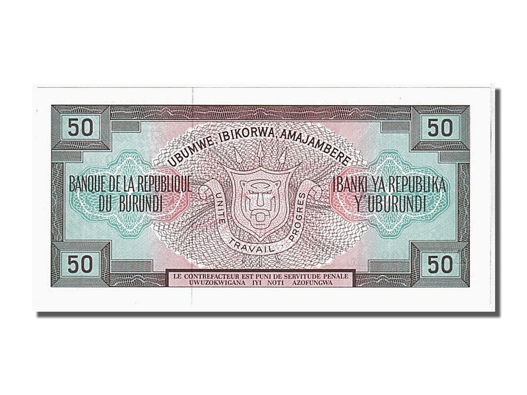 Banknote, Burundi, 50 Francs, 1979, 1979-05-01, UNC(65-70)