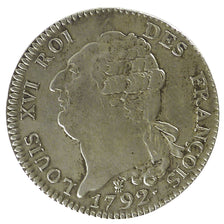 FRANCE, Ecu, 1792, Limoges, AU(55-58), Silver, Gadoury #55, 29.40