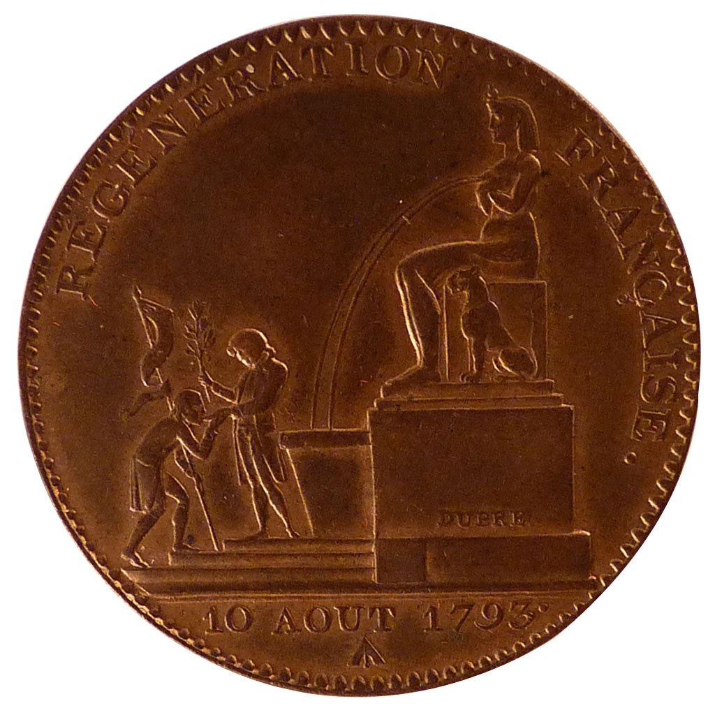 FRANCE, 5 Décimess, 1794, Paris, MS(60-62), Bronze, Brandon #98, 25.30