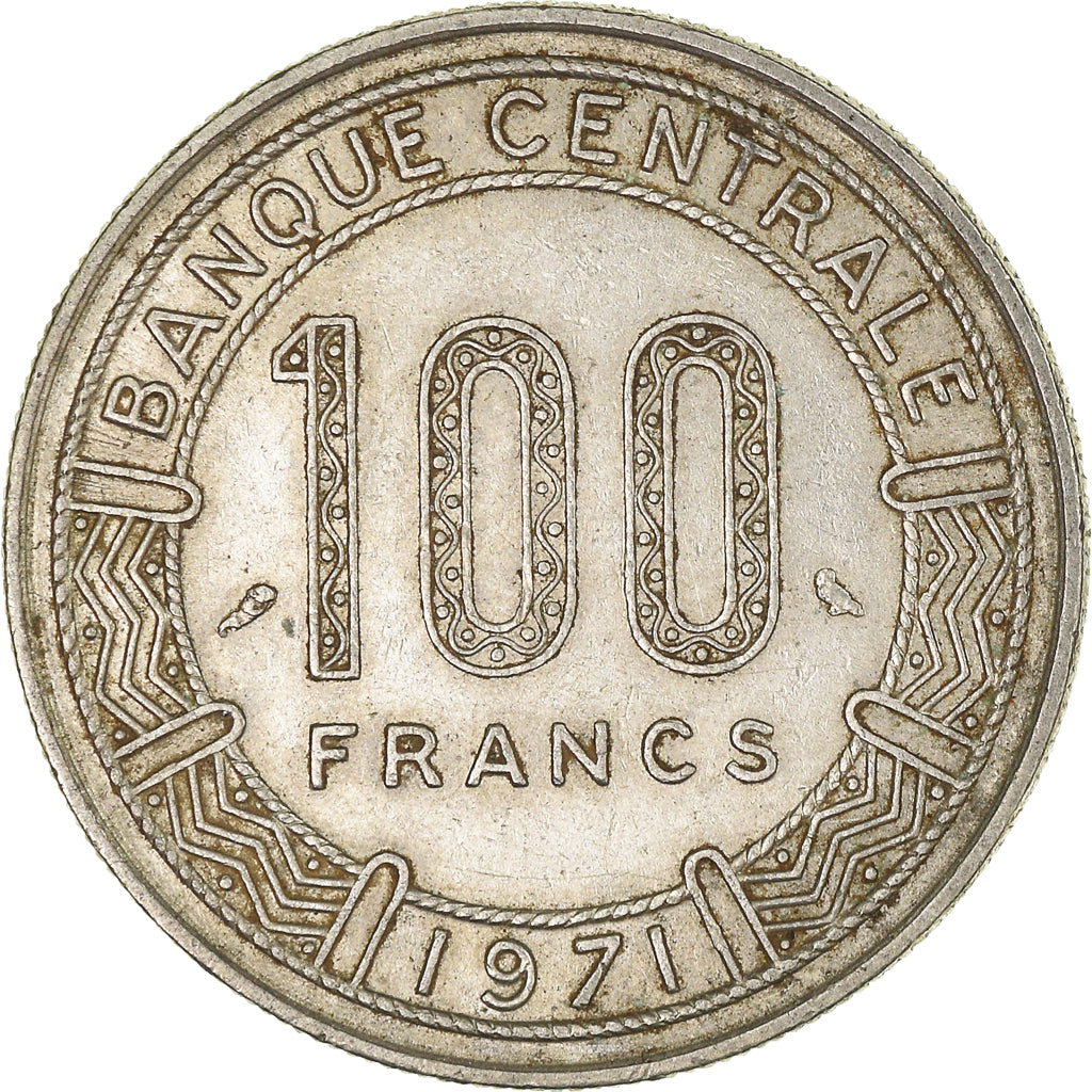 Coin, Central African Republic, 100 Francs, 1971