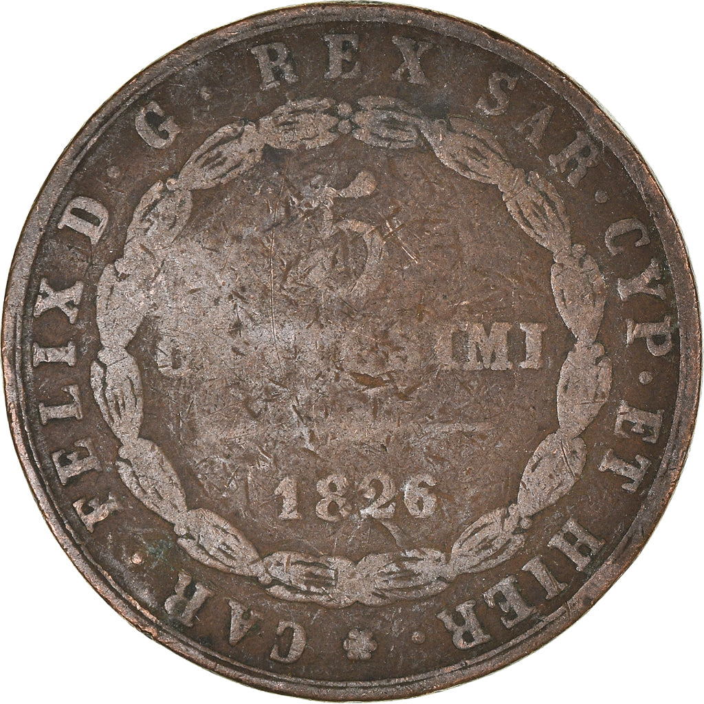Moneda, Italia, 5 Centesimi, 1826