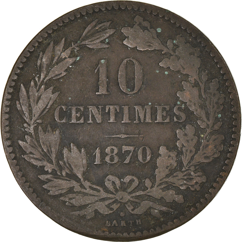 Moeda, Luxemburgo, 10 Centimes, 1870
