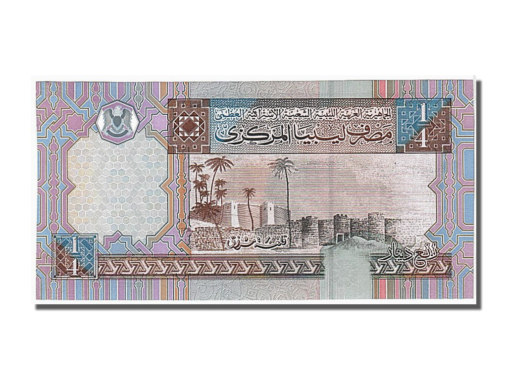 Geldschein, Libya, 1/4 Dinar, 2002, UNZ