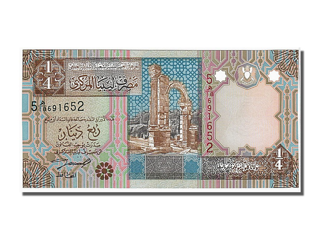 Geldschein, Libya, 1/4 Dinar, 2002, UNZ