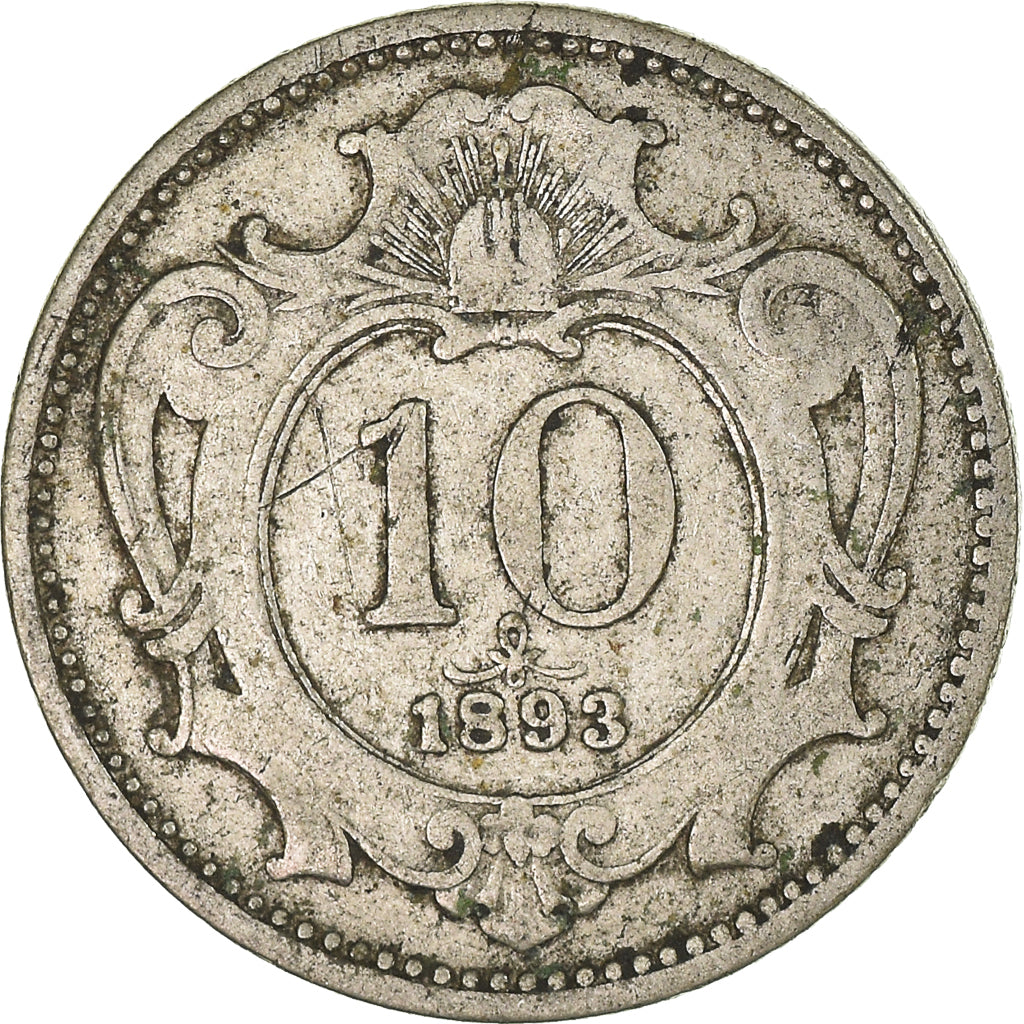 Moeda, Áustria, 10 Heller, 1893