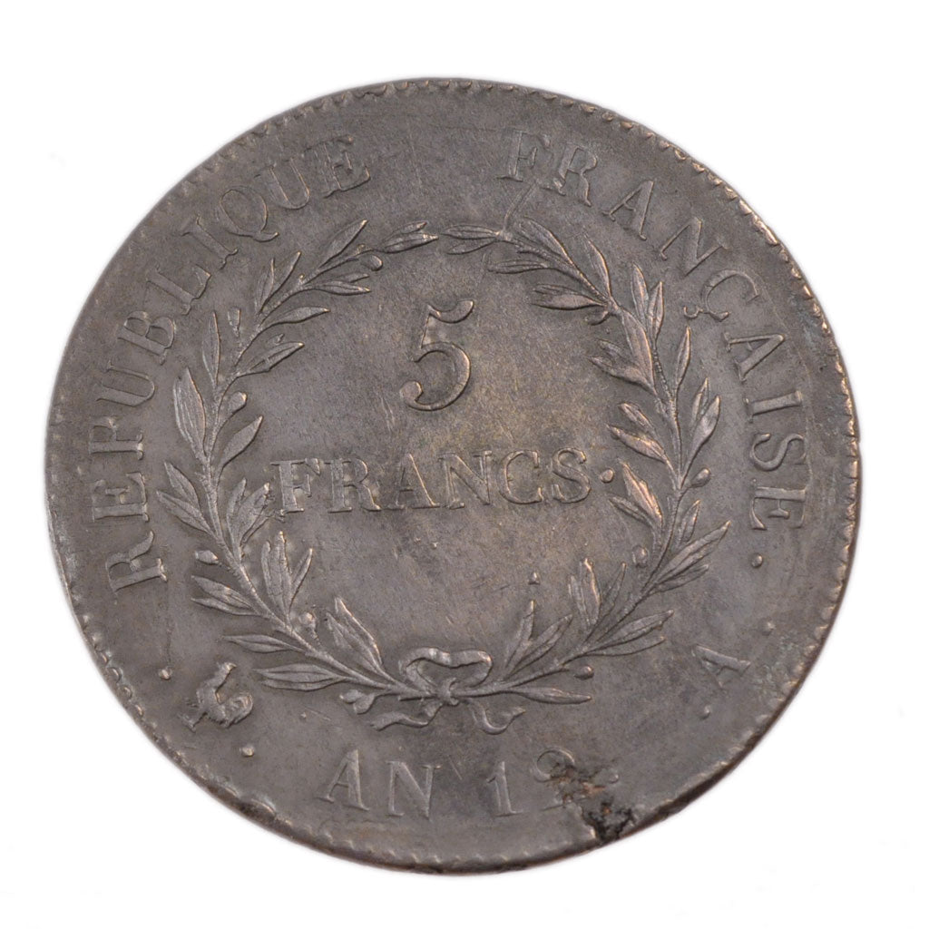 FRANCE, Napoléon I, 5 Francs, 1804, Paris, KM #659.1, AU(50-53), Silver, Gadoury