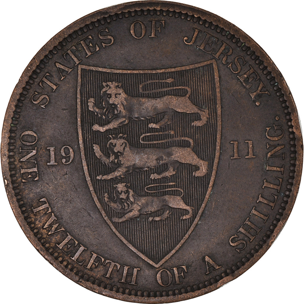 Moeda, Jersey, 1/12 Shilling, 1911