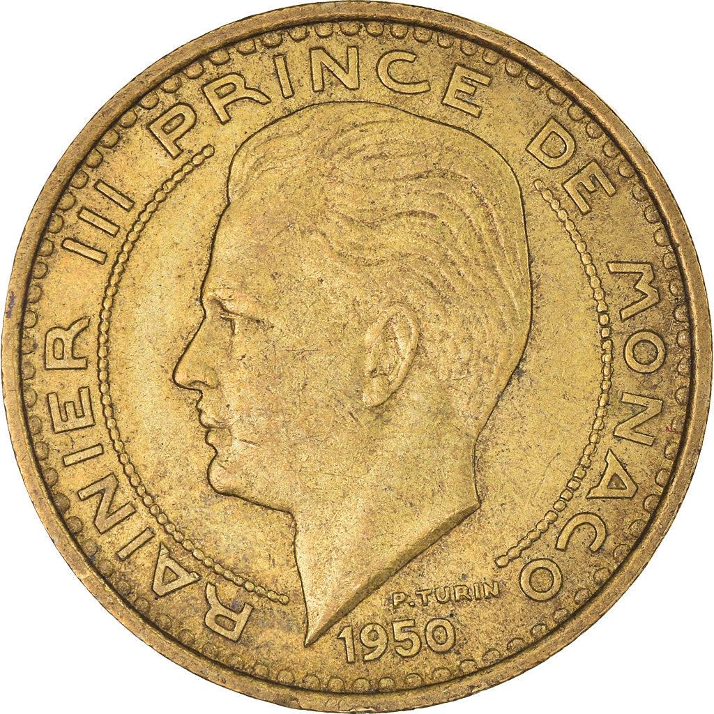 Moeda, Mónaco, 50 Francs, Cinquante, 1950