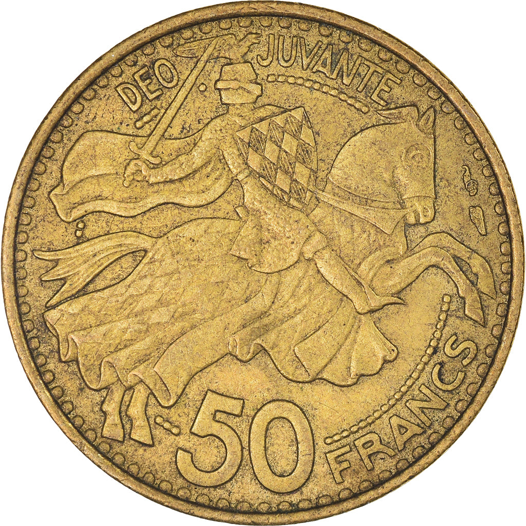 Moeda, Mónaco, 50 Francs, Cinquante, 1950