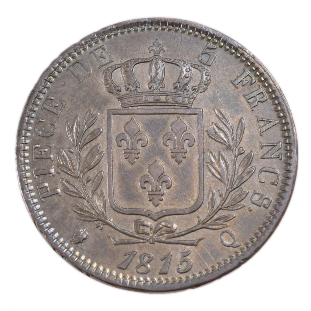 FRANCE, 5 Francs, 1815, Perpignan, AU(55-58), Silver, Gadoury #591, 24.90