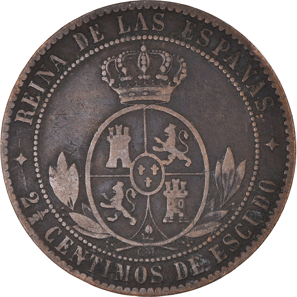 Coin, Spain, 2-1/2 Centimos, 1868