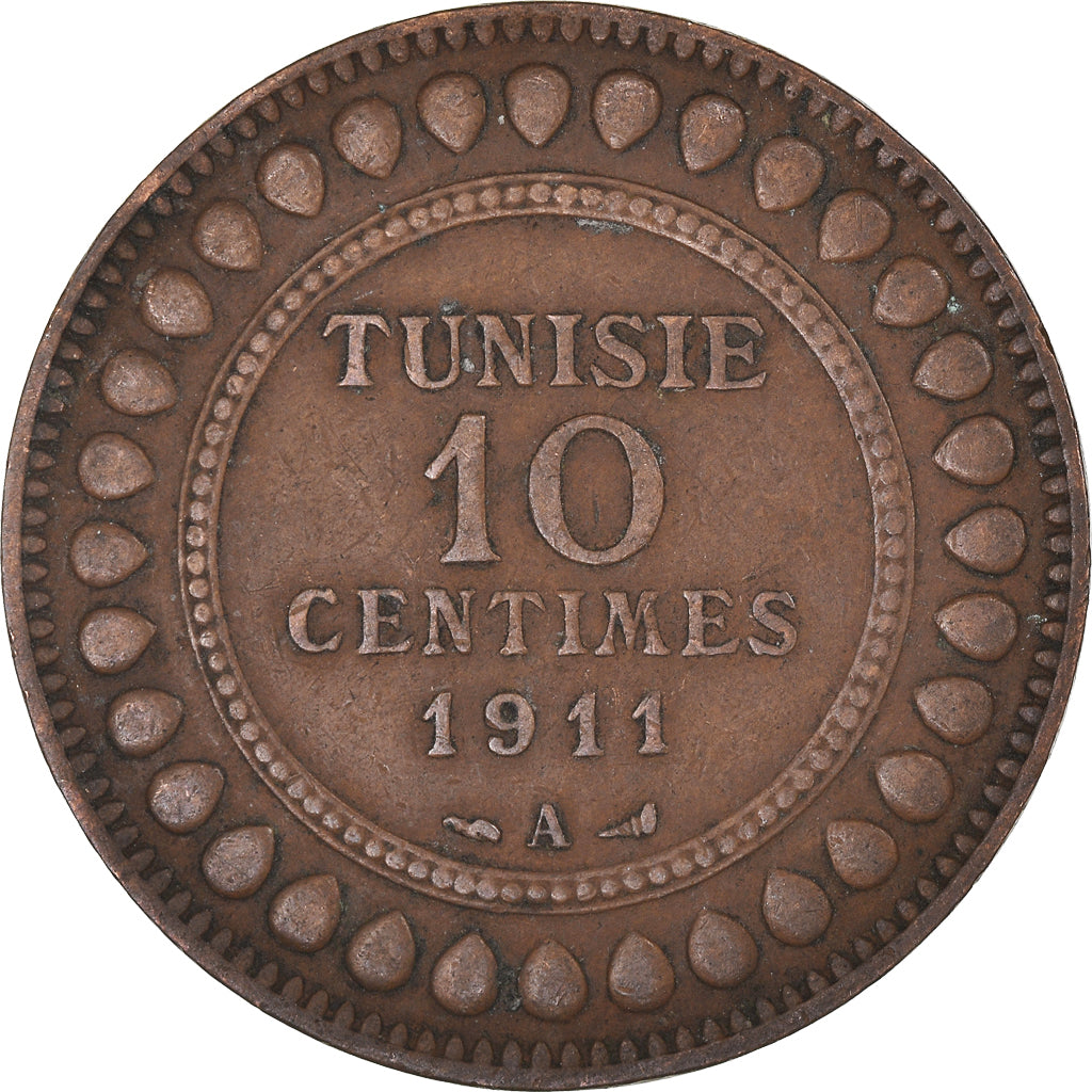 Moneta, Tunisia, 10 Centimes, 1911