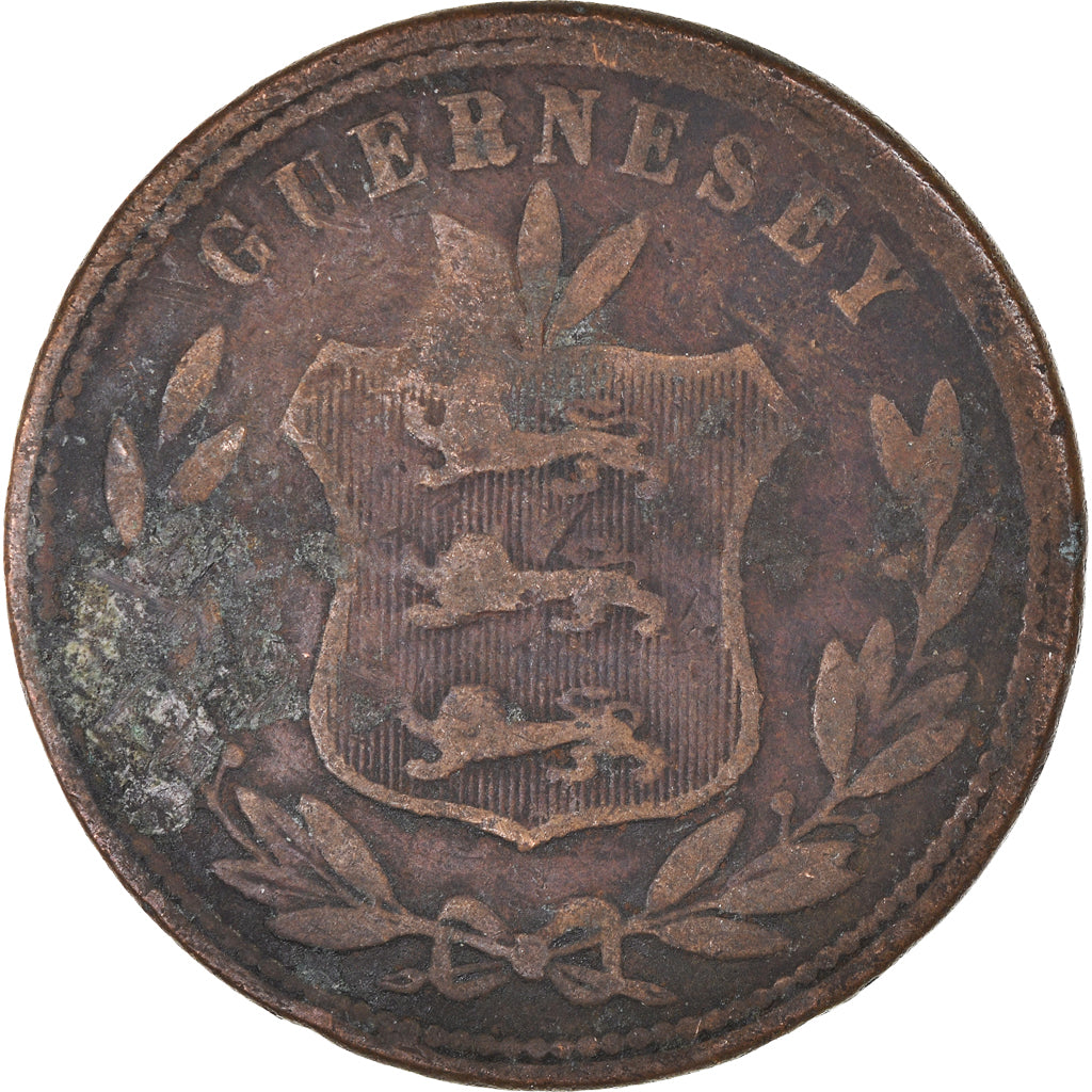 Monnaie, Guernesey, 8 Doubles, 1864