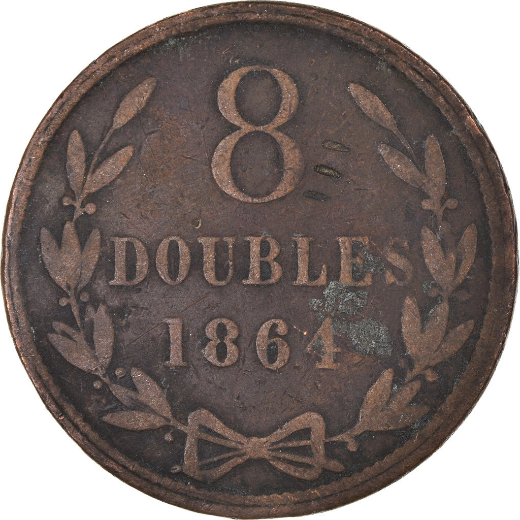 Monnaie, Guernesey, 8 Doubles, 1864