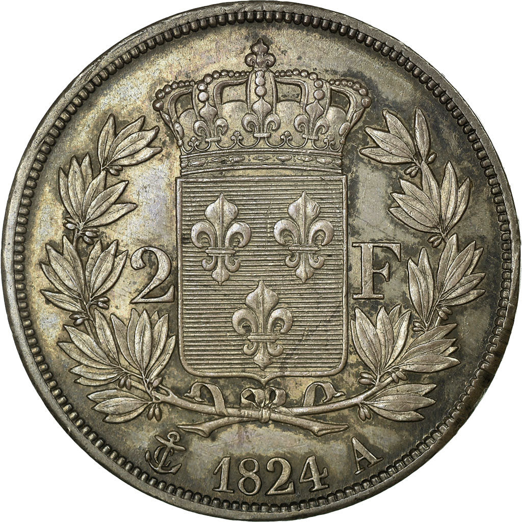 Monnaie, France, Louis XVIII, Louis XVIII, 2 Francs, 1824, Paris, SUP, Argent