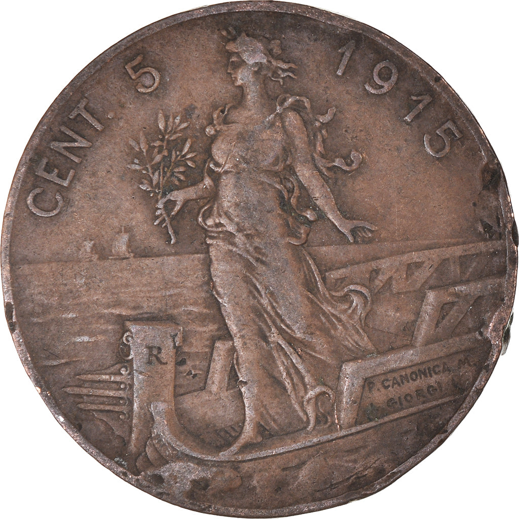 Moeda, Itália, 5 Centesimi, 1915