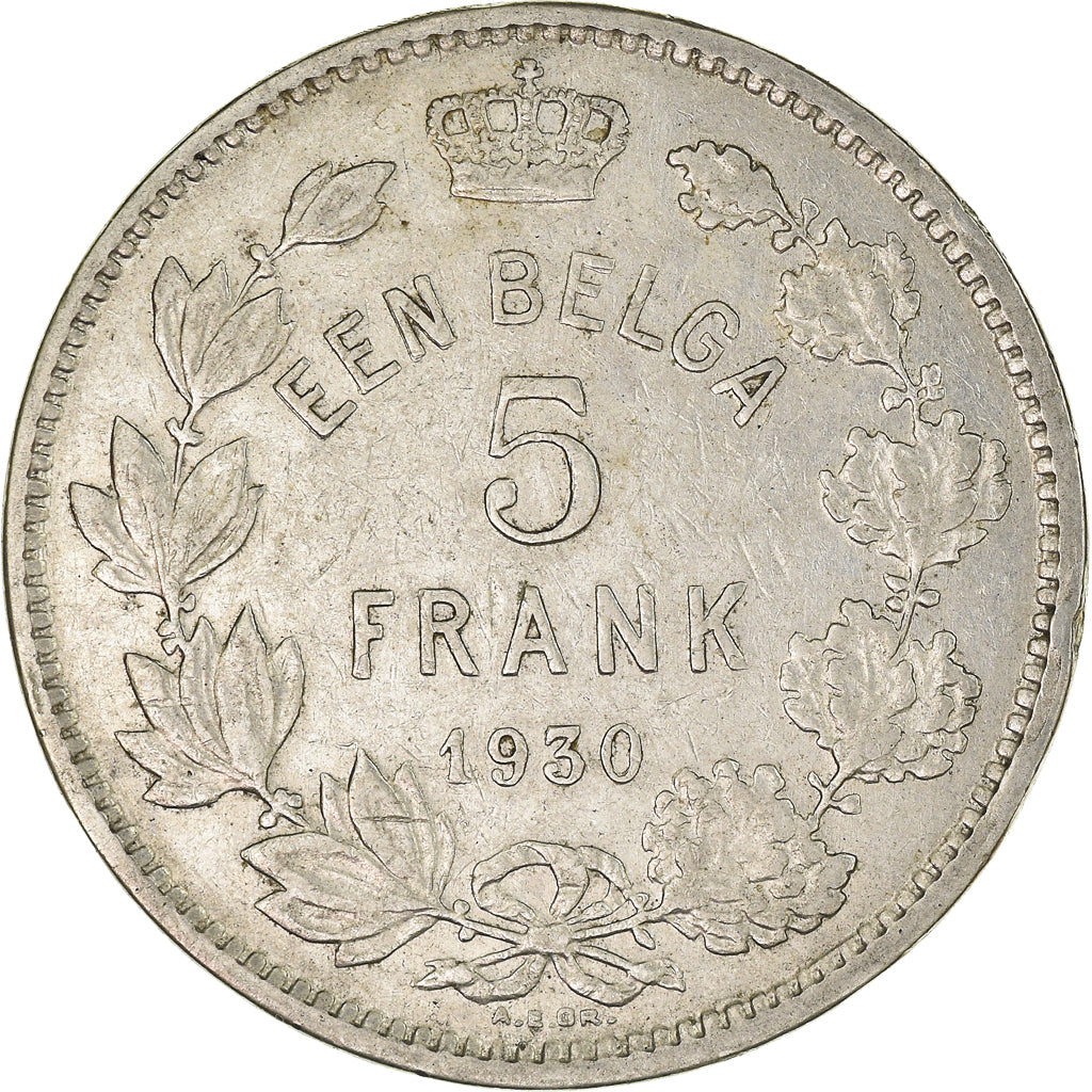 Moneta, Belgio, 5 Francs, 5 Frank, 1930