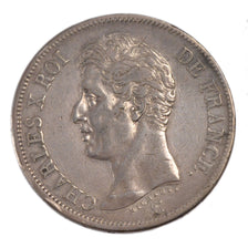 FRANCE, Charles X, 5 Francs, 1824, Paris, KM #720.1, AU(50-53), Silver, Gadoury.