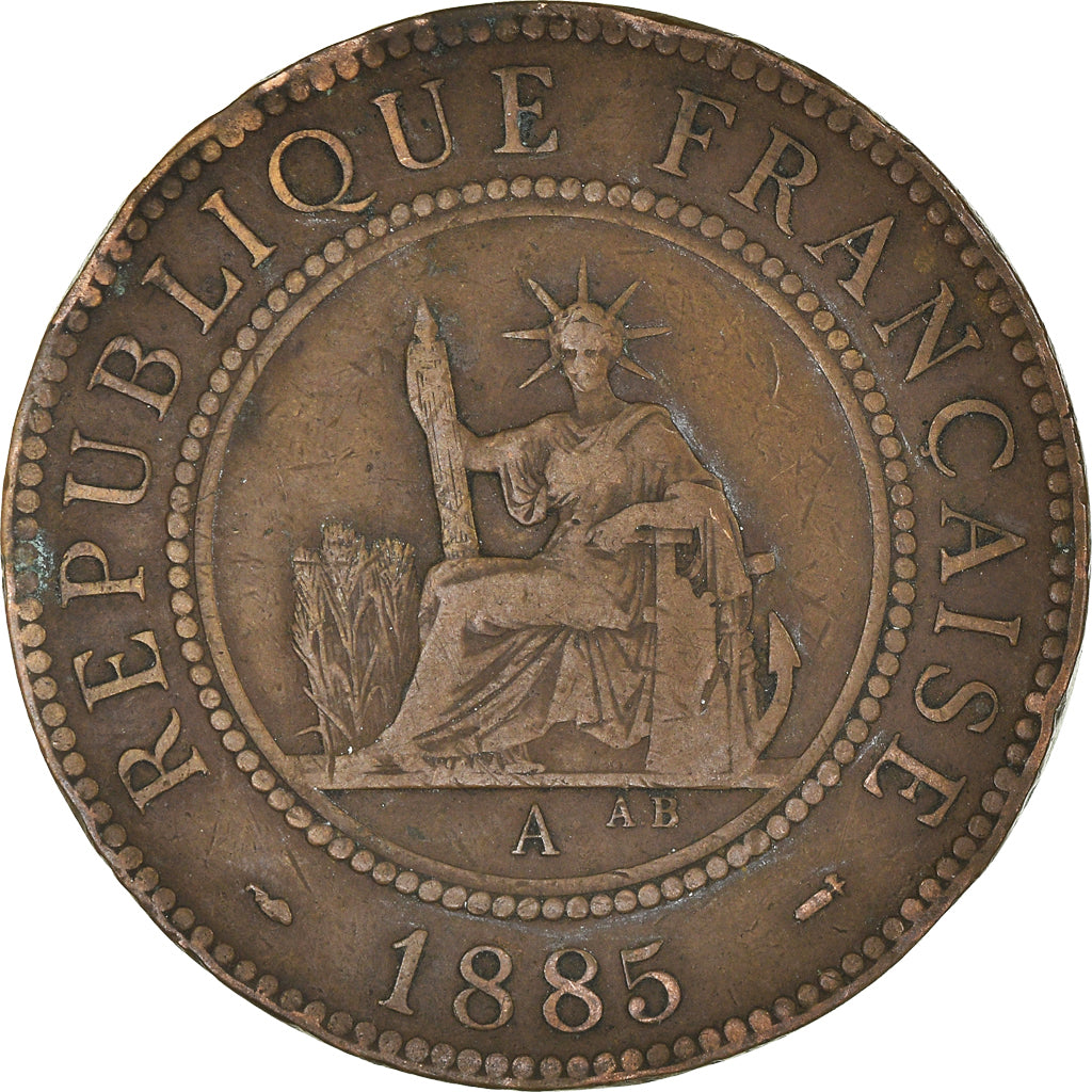 Moneda, INDOCHINA FRANCESA, Cent, 1885