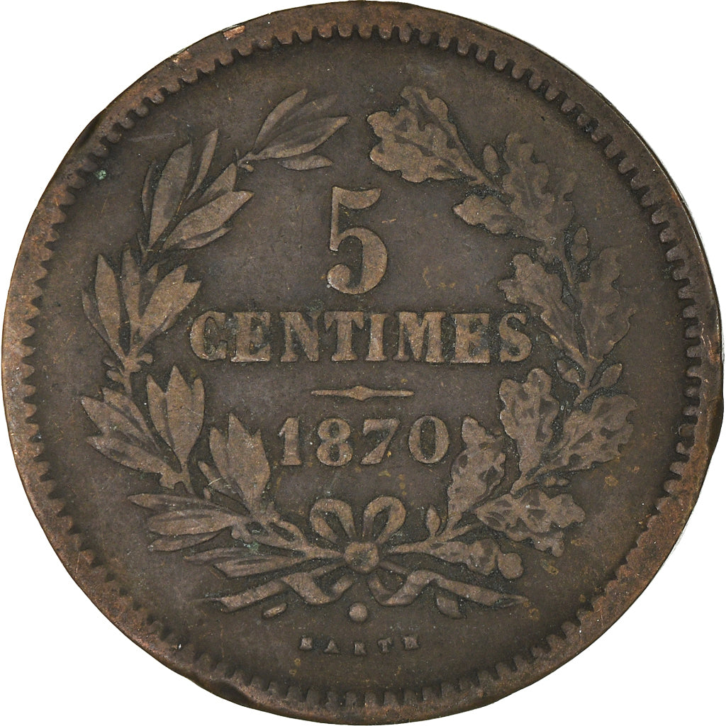 Coin, Luxembourg, 5 Centimes, 1870