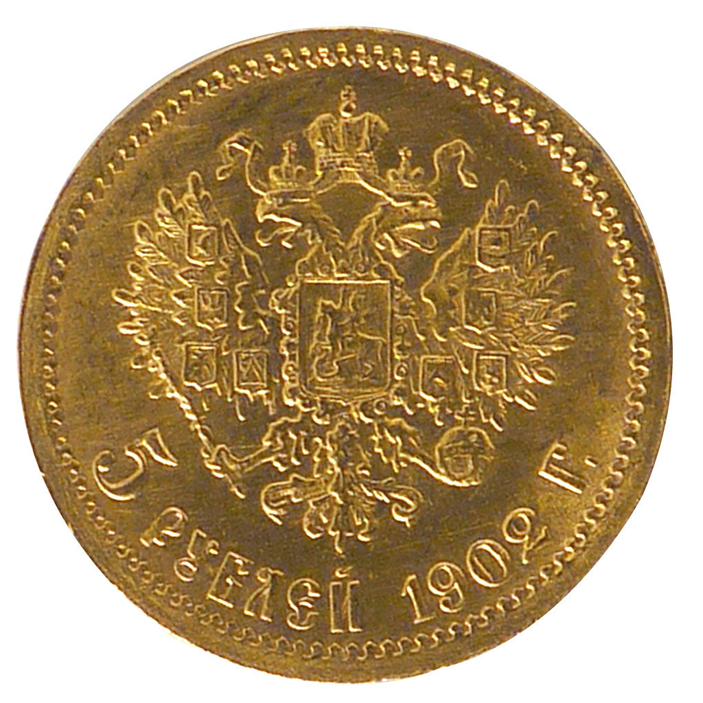 Russia, Nicholas II, 5 Roubles, 1902, St. Petersburg, SPL-, Oro, KM:62