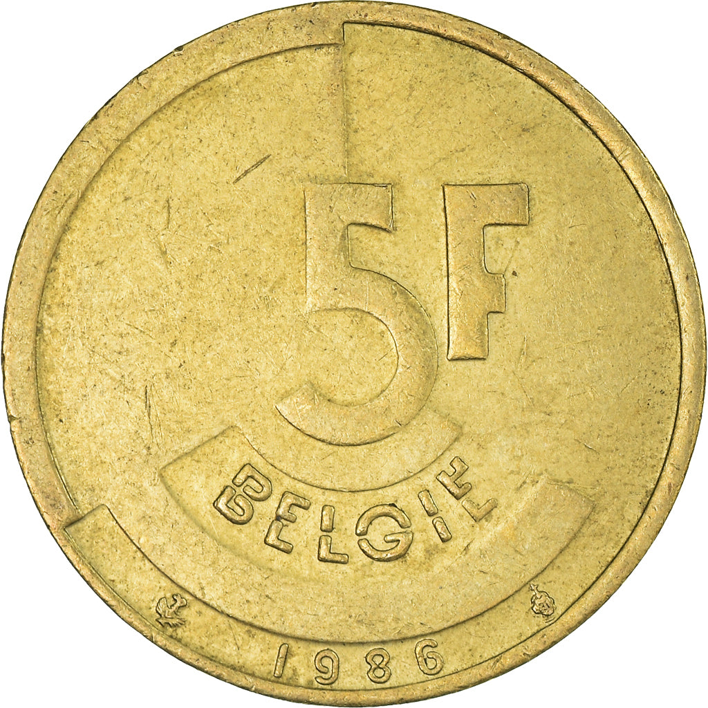 Monnaie, Belgique, 5 Francs, 1986
