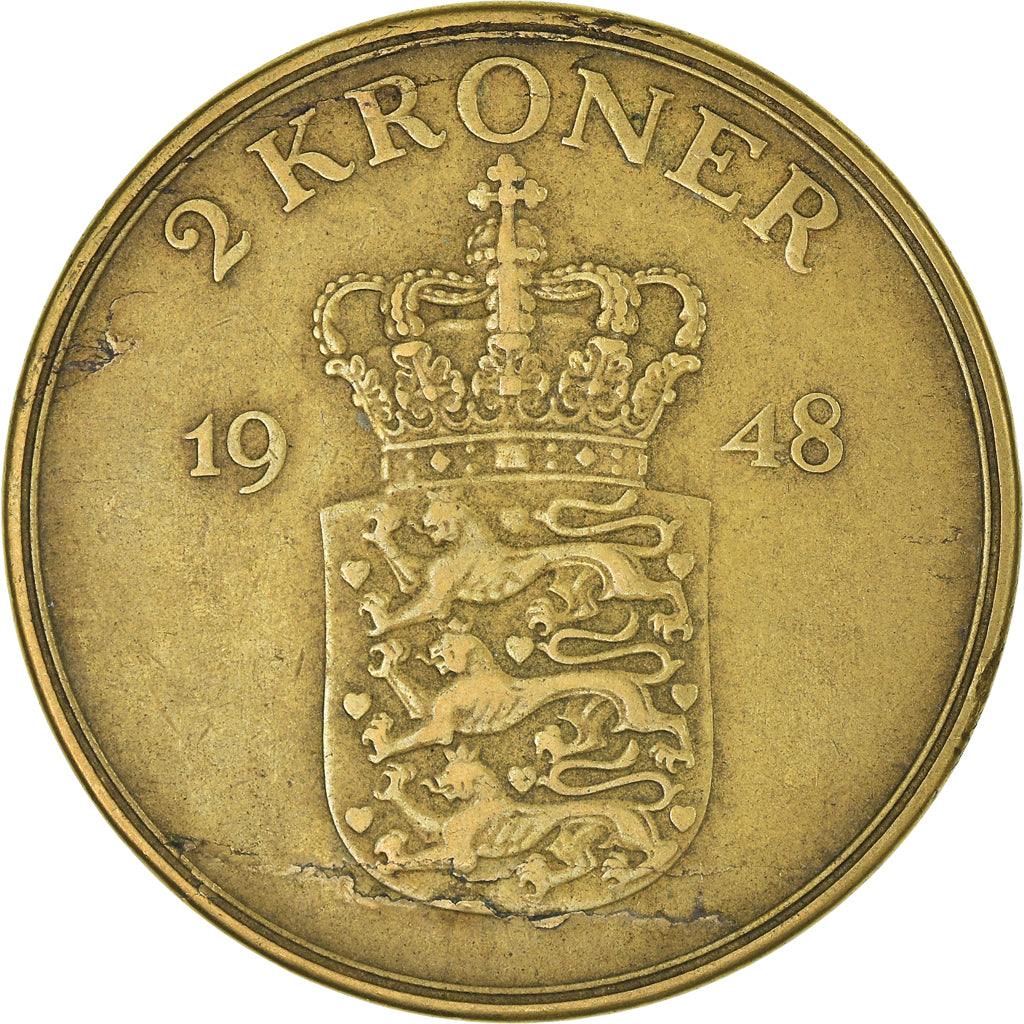 Munten, Denemarken, 2 Kroner, 1948