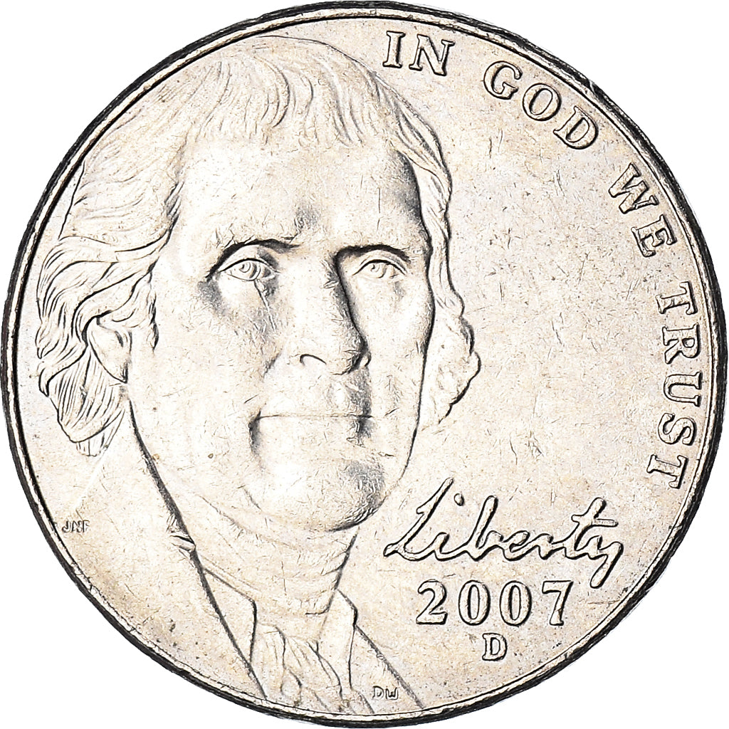 Coin, United States, 5 Cents, 2007