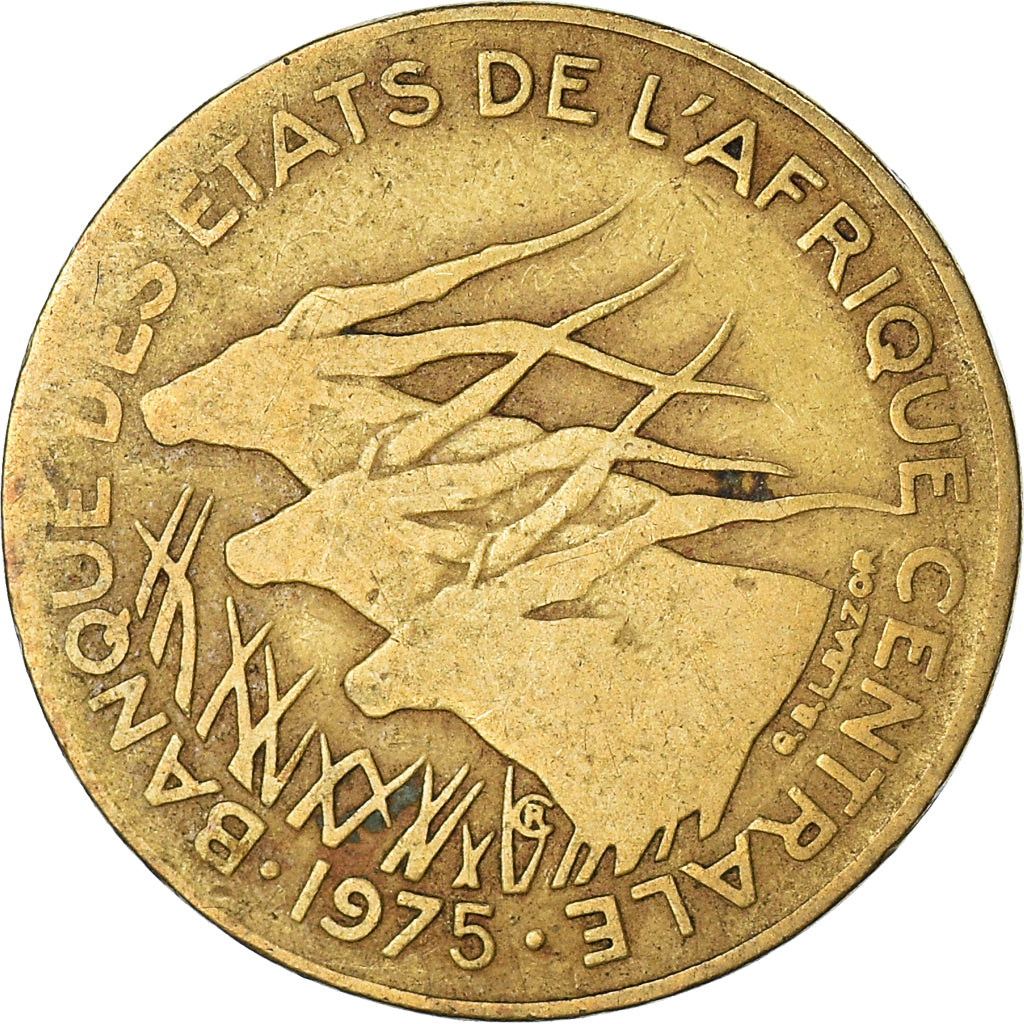 Coin, Central African States, 10 Francs, 1975