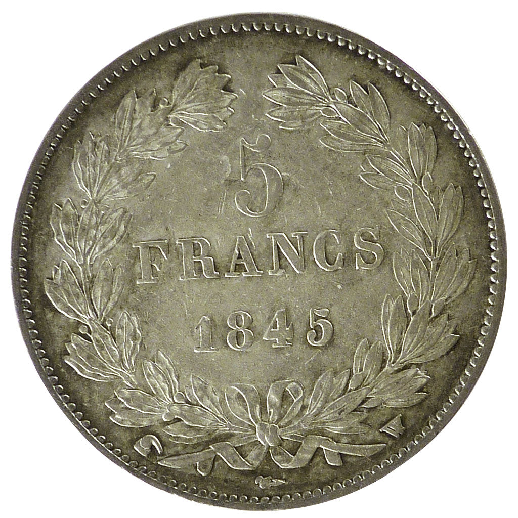 FRANCE, Louis-Philippe, 5 Francs, 1845, Lille, KM #749.13, AU(55-58), Silver,...